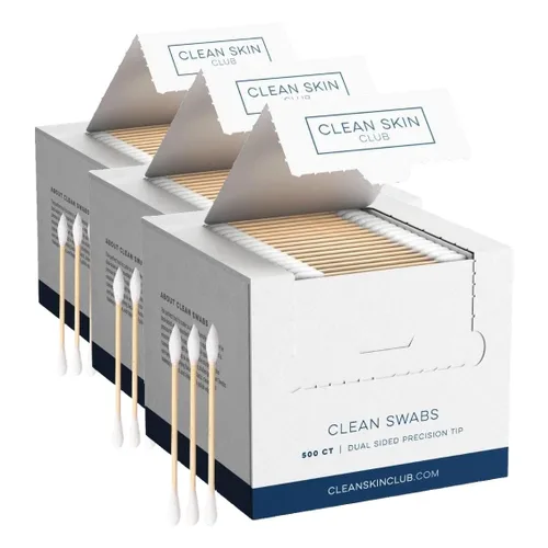 Vista 8 de Clean Skin Club Clean Swabs 500CT Punta puntiaguda Biodegradable + algodón orgánico y bambú Maquillaje y retoques de esmalte de uñas Sin