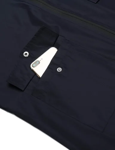 Vista 8 de COOFANDY Chubasquero largo para hombre, chaqueta impermeable para exteriores, con capucha