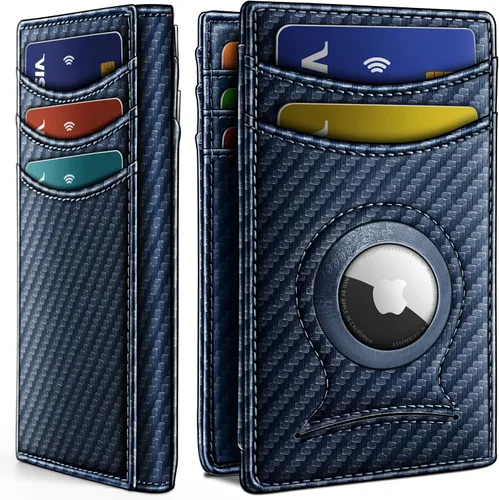 Vista 29 de BULLIANT Billetera Airtag para hombre, delgada con clip para dinero, cierre magnético, 12 tarjetas en el bolsillo frontal, bloqueo RFID