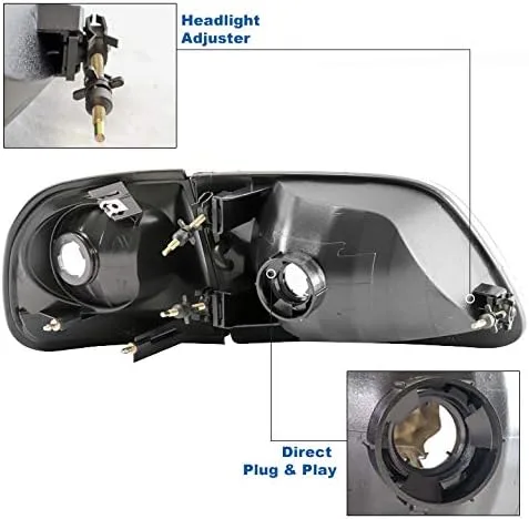 Vista 3 de Faros delanteros de repuesto cromados compatibles con Ford F-150/1997-2002 Expedition 1997-2002