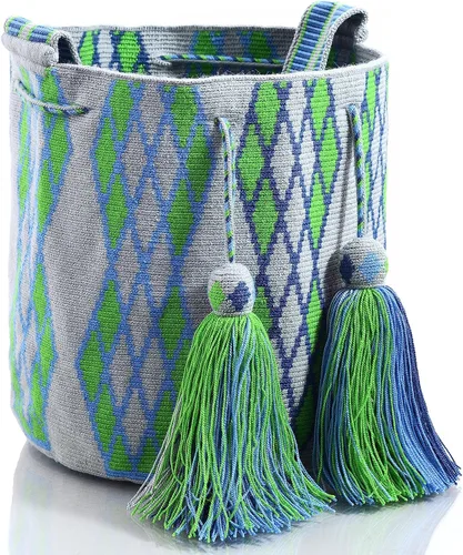 Vista 2 de Wayuu Boho Chic Collection - Bolsa de mano tejida a mano, Design 106
