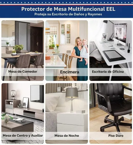Vista 6 de Easy Easy Life Alfombrilla Transparente para Escritorio 14''x24'' Protector de Escritorio Transparente de PVC Alfombrilla de Vinilo Plástico