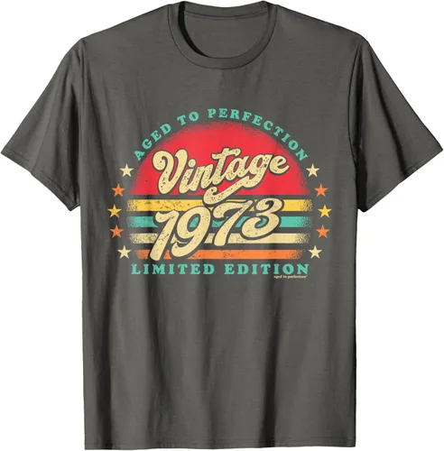 Vista 22 de Camiseta retro de 50 cumpleaños de 1973 de edad a la perfección nacido en los años 70, Negro