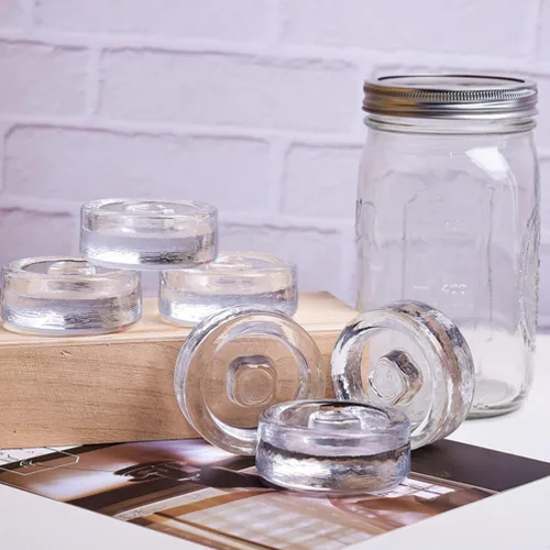 Vista 5 de Luxshiny Kit de decapado Pesos de fermentación de vidrio con asas ranuradas, tapas de fermentación pesada para tarro de boca ancha universal Kit