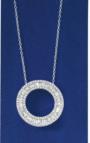 Vista 3 de Ross-Simons 1.00 ct. t.w. Diamond Circle Pendant Necklace in Sterling Silver
