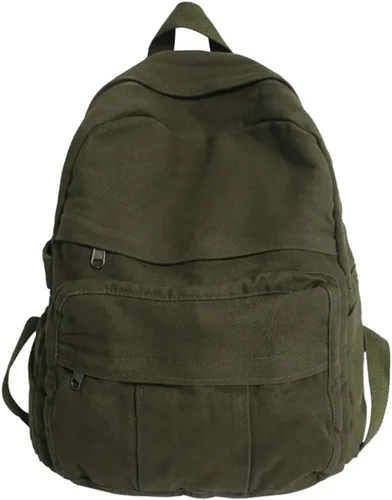 Vista 7 de GAXOS Mochila para laptop para mujer, mochila de lona de viaje para mujer, mochila estética vintage para la escuela, Negro, Mochilas de mochila