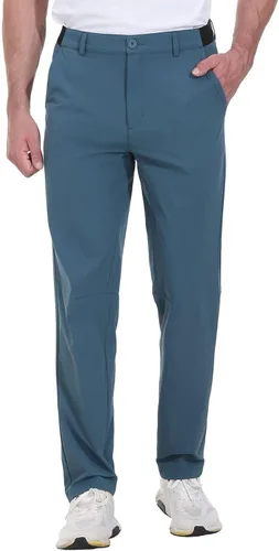 Vista 4 de Rdruko Pantalones de golf elásticos para hombre, de secado rápido, ligeros, casuales, con bolsillos