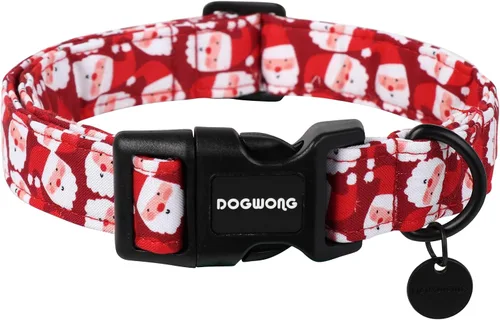 Vista 25 de DOGWONG Collar de Algodón para Perro, Collar para Perro de Cuadros Azules Resistente, Collar Suave y Duradero para Perro Macho, Lindo Collar de A