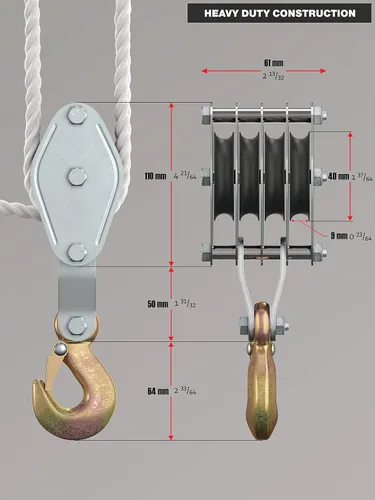 Vista 3 de Super-Handy polipasto de cable de gran capacidad, para trabajos pesados, capacidad de 4000 lb