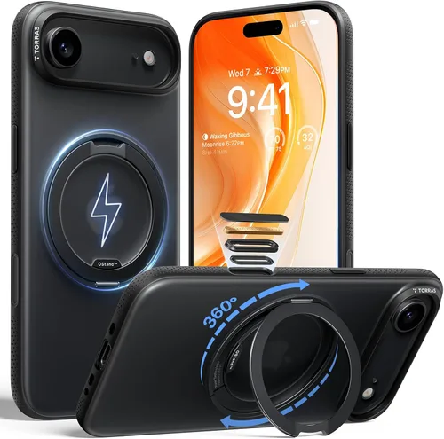 Vista 29 de TORRAS Funda con soporte magnético 360 para iPhone 18 Pro, O3 Fitness Borgoña