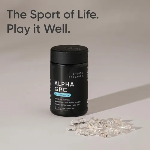 Vista 7 de Sports Research® Alpha GPC 630mg, 60 cápsulas líquidas