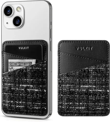 Vista 12 de VULKIT Tarjetero para teléfono Billetera de cuero adhesivo bolsillo RFID bloqueo tarjetas de crédito fundas para tarjetas de crédito Stick Back of