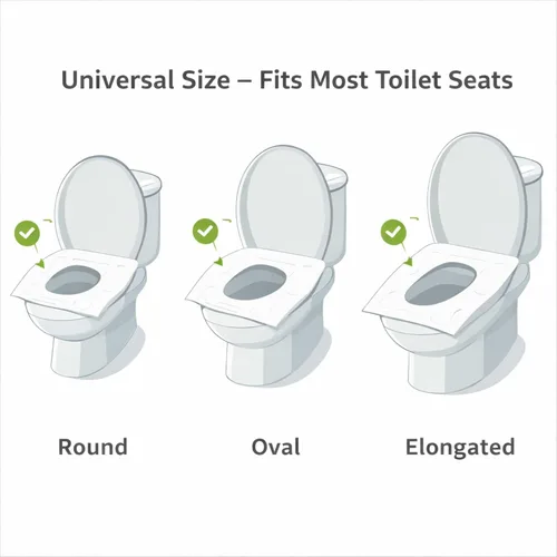 Vista 7 de Pee Safe Fundas desechables para asiento de inodoro, forros a base de papel, 20 unidades, fundas de higiene aptas para viajes para baños