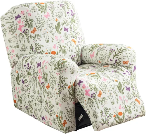 Vista 25 de KRFOONN Fundas elásticas para sillón reclinable con estampado, fundas para sillas reclinables de 4 piezas, fundas para sillón reclinable Lazy Boy