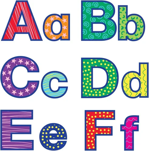 Vista 4 de Hygloss Products. Letras y números para tablón de anuncios con diseño de arcoiris. 3 pulgadas, 350 unidades., 3