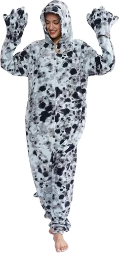 Vista 5 de YUNTAISHAN Disfraz de animal de una pieza para adultos, pijama de animal para cosplay para mujeres y hombres