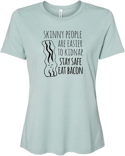 Vista 12 de Cute Women's Screen Printed Crew Neck Tee, Shirts With Sayings, Dusty Blue or Olive