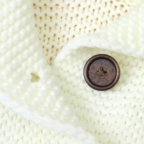 Vista 7 de TBUIALL Conjunto de suéter de invierno para bebés, niños y niñas, para mantener el calor, de punto, con capucha, lindo oído