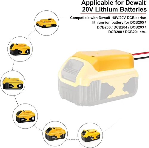 Vista 5 de Convertidor descendente de 20 V a 12 V para batería Dewalt, adaptador de corriente de batería de voltaje CC, regulador de convertidor Buck de 20 A