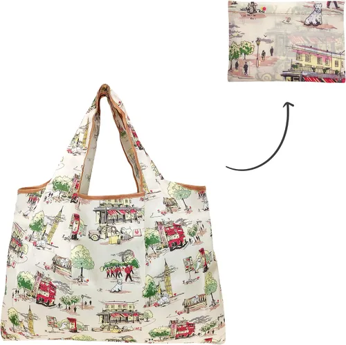 Vista 5 de Wrapables Bolsas de compras reutilizables de nylon grandes ecológicas (juego de 3)