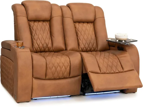 Vista 200 de Seatcraft Asiento de cine en casa Diamante Marrón Reclinable Individual