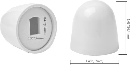 Vista 3 de Tapones para pernos de inodoro, 2 paquetes de tapas de inodoro redondas de plástico universales, con arandelas adicionales para una fácil