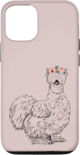 Vista 28 de Silkie Chicken with Floral Headband Farm Animal Funda para iPhone 17