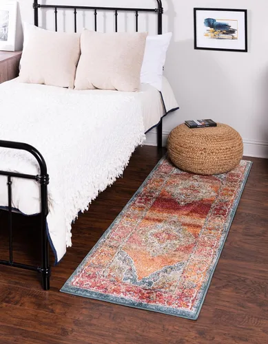 Vista 14 de Unique Loom Isabella Collection - Alfombra de área - Rossellini (2 x 3 pies, rectangular, azul/beige)