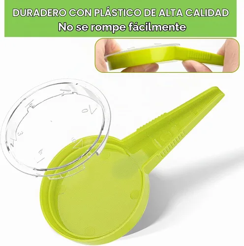 Vista 2 de Herramienta de mano dispensadora de semillas de siembra, paquete de 6 sembradoras de jardín de mano con 5 ajustes de dial, ideal para semillas