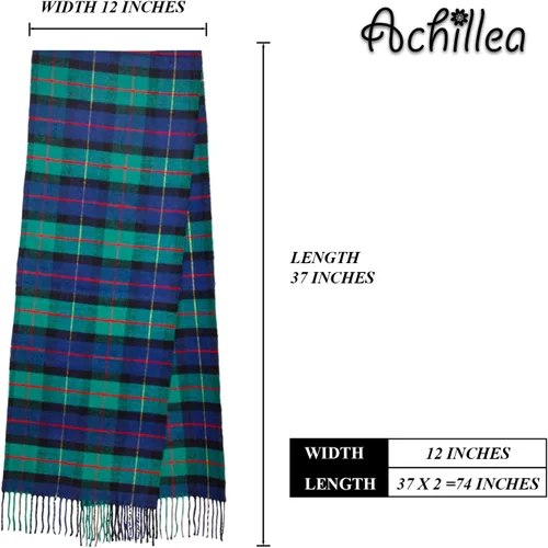 Vista 173 de Bufanda de invierno Achillea suave y cálida, de tartán, a cuadros, de cachemira, unisex