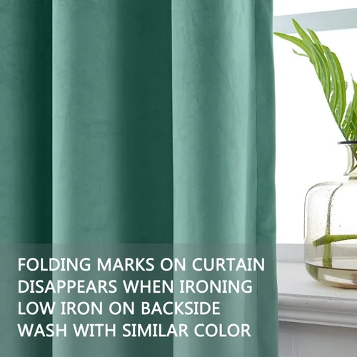 Vista 72 de cololeaf Panel de cortinas opacas de terciopelo con forro para cine en casa, cortina de ganchos planos para barra transversal o pista, 100 pulgadas