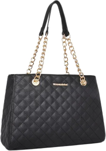Vista 9 de Montana West Bolso Tote MEDIANO para Mujeres Acolchado con Cadena Bolsos de Mano Bolso de Hombro beige (040Beige)