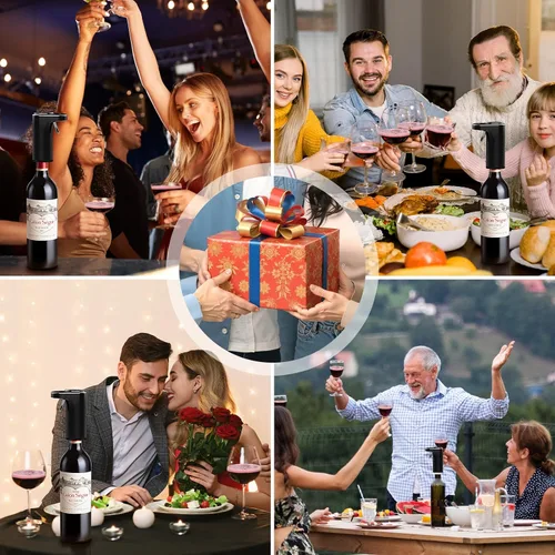 Vista 8 de Aireador eléctrico de vino dispensador de vino recargable mejorado