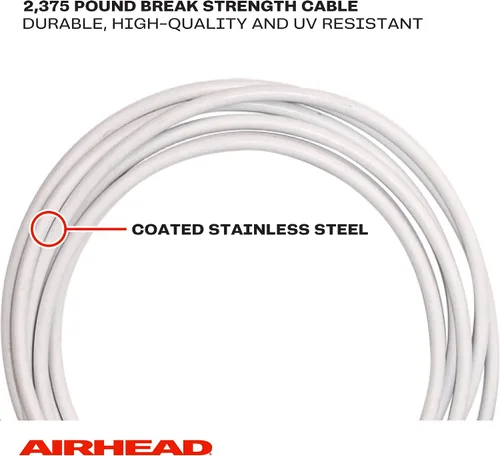 Vista 5 de Airhead Arnés de remolque de cable autocentrante para tubos remolcables de 1-2 jinetes, esquís acuáticos y wakeboards, 14 pies