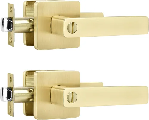 Vista 35 de Leydebong 1 paquete de manija de puerta falsa para armarios y puertas francesas, palanca falsa cuadrada para puerta, tirador de una sola cara sin