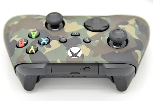 Vista 3 de Controlador inalámbrico personalizado compatible con PC, Windows 10+, Series X/S y One (Series X/S camuflaje verde)