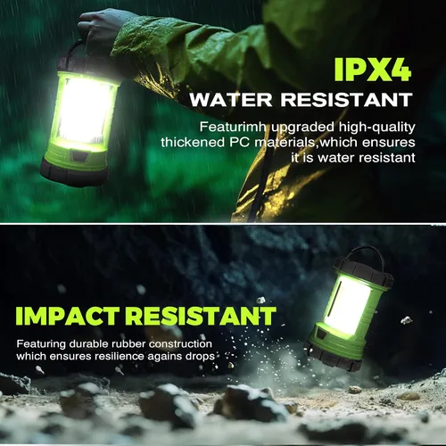 Vista 4 de elesall Linterna de campamento, linterna LED recargable de 3000 lúmenes, 5 modos de luz, linterna impermeable COB, luz de campamento para cortes