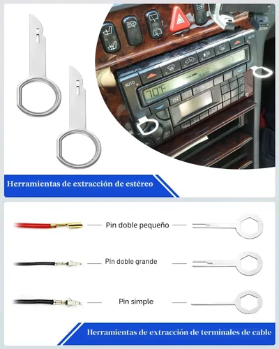 Vista 5 de Poraxy - Juego de 19 piezas de herramientas de extracción de molduras, kit de herramientas de extracción para panel de carrocería, puerta de audio