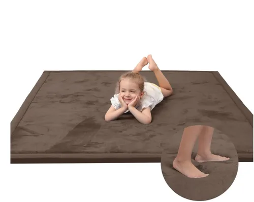 Vista 48 de Huloo Sleep - Tapete de juego para la habitación de bebés y niños pequeños, anticaídas, de espuma elástica de 1.3" de grosor, 28" x 72", terciopelo