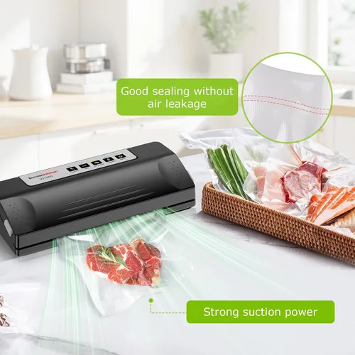 Vista 13 de Bonsenkitchen Máquina selladora al vacío para almacenamiento de alimentos