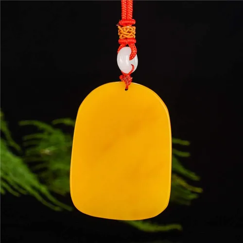 Vista 5 de Pure Hetian Jade Yellow Dragon Jade Tiger Colgante Hombre y Mujer Jade Colgante Collar Yu Peiyu Jade Zodiaco Tigre Colgante