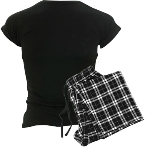 Vista 2 de CafePress Eat Sleep Anime Funny - Pijama oscuro para mujer, Con pantalón a cuadros.
