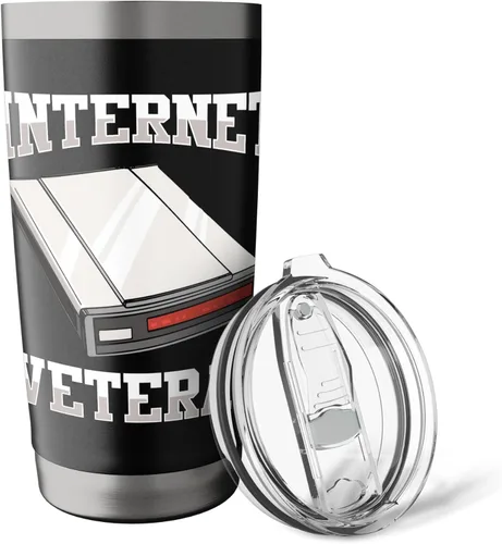 Vista 5 de 90s Nostalgia Retro 90s Dial Up Internet Vintage Stainless Steel Insulated Tumbler