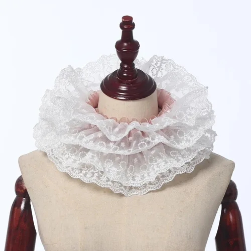 Vista 33 de BLESSUME 1 cuello de encaje renacentista con volantes