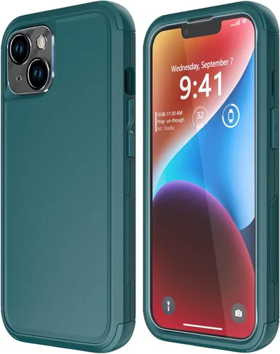 Vista 11 de Diverbox Funda para iPhone 14 [a prueba de golpes] [a prueba de caídas] [protector de pantalla de vidrio templado], funda de protección resistente
