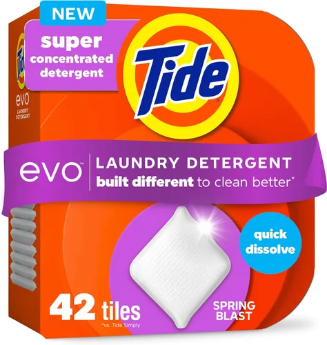 Vista 16 de Tide evo Detergente para ropa original que funciona en el 100% de las manchas comunes, detergente concentrado de viaje compatible con HE