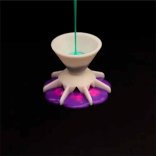Vista 7 de Taza dividida para verter pintura, mini embudo dividido de 7 patas, mini embudo para verter flores, pintura de bricolaje, embudo para verter