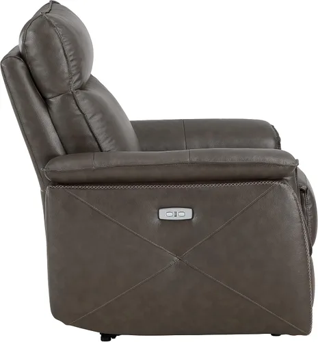 Vista 5 de Lexicon Raelynn Power - Sofá reclinable doble, color marrón oscuro