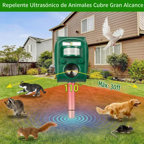 Vista 5 de Repelente de animales ultrasónico solar para gatos al aire libre
