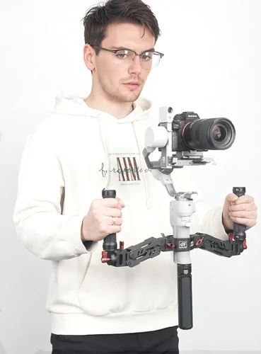 Vista 2 de DIGITALFOTO Ares Z Axis Spring Gimbal Dual Handle, amortiguador desmontable doble agarre compatible con grúa 2, DJI RS2/RS3 Pro/RS4/RS 4